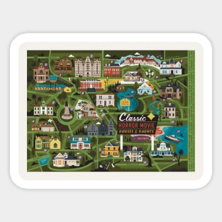 Classic Horror Movie Map Sticker